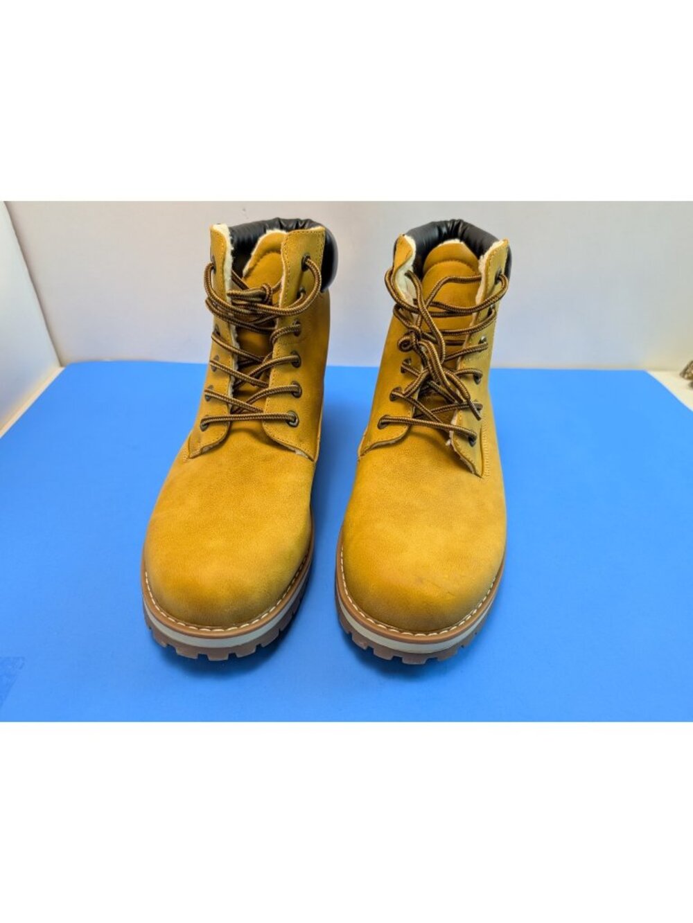 Men's Bruno Marc Brown Boots Fur Lined Size 12